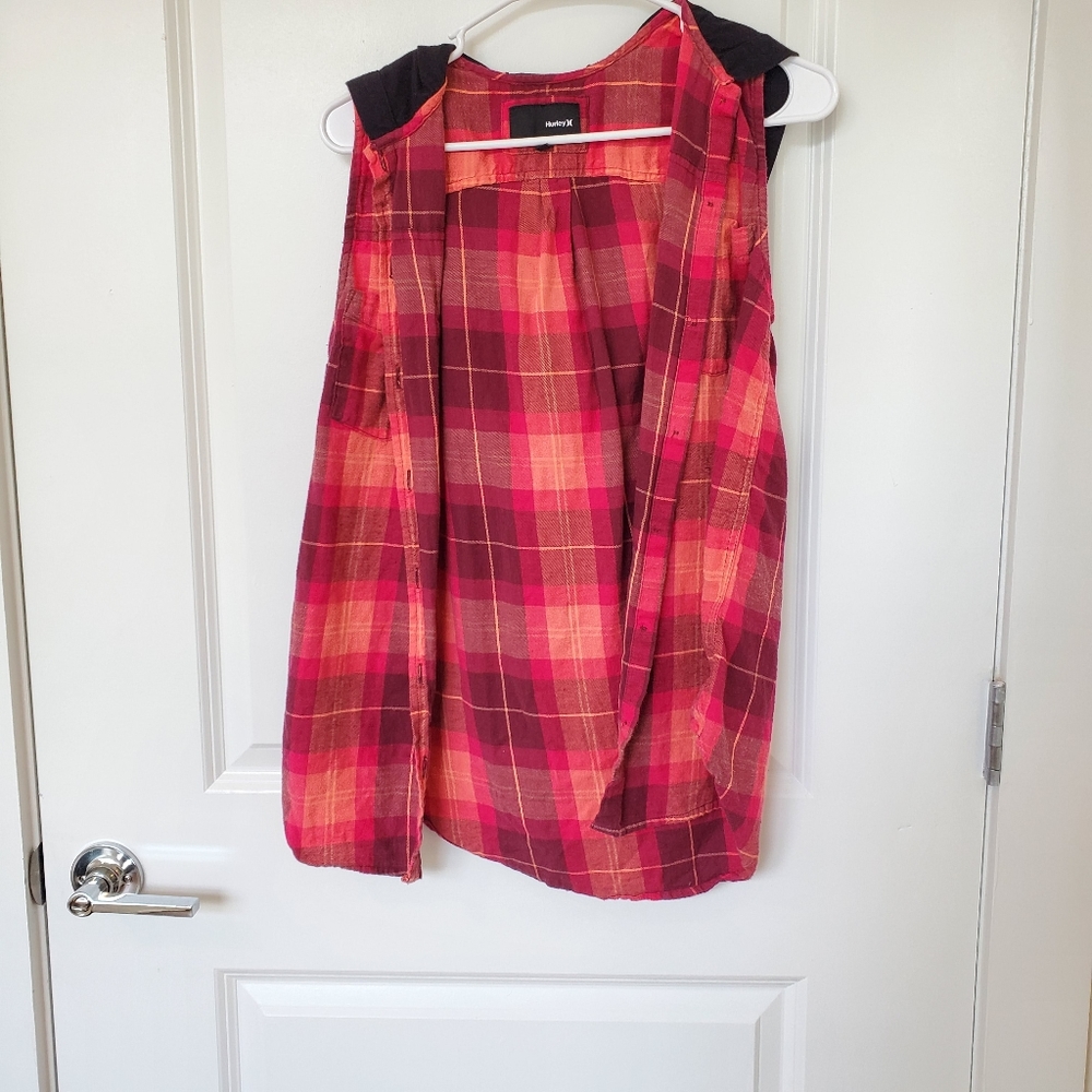 Hurley Sleeveless Hoodie Flannel